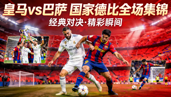 皇马对阵巴萨全场集锦封面图，西班牙国家德比精彩画面